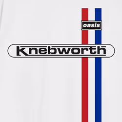 Oasis Knebworth Vertical Stripe T Shirt - XXL, White