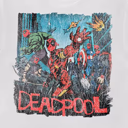 Deadpool Hero Scene Vintage T Shirt - M, White