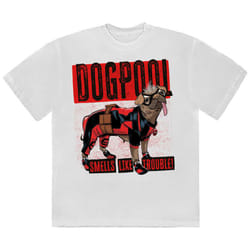 Deadpool Dogpool Smells Like Trouble T Shirt - M, White
