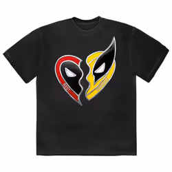 Deadpool And Wolverine Best Friends T Shirt - S, Black
