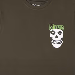 Misfits Mini Skull And Logo T Shirt - XL, Green