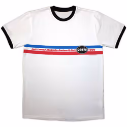 Oasis 1996 Tour Horizontal Stripes Ringer T Shirt - XXL, White