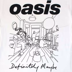 Oasis Definitely Maybe Line Drawing T Shirt - S, White