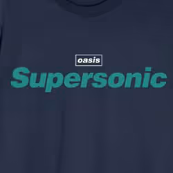 Oasis Supersonic Title Colour T Shirt - S, Navy