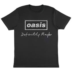 Oasis Definitely Maybe Distressed Text T Shirt - XL, Grey