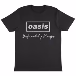 Oasis Definitely Maybe Distressed Text T Shirt - XXL, Grey