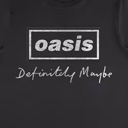 Oasis Definitely Maybe Distressed Text T Shirt - XXL, Grey