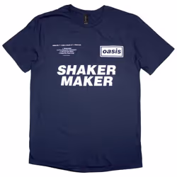 Oasis Shakermaker Tracklisting T Shirt - L, Navy