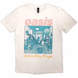 Oasis Definitely Maybe Illustration Colour T Shirt - XL, White