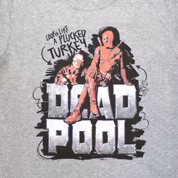 Deadpool Plucked Turkey Logo T Shirt - XL, Grey