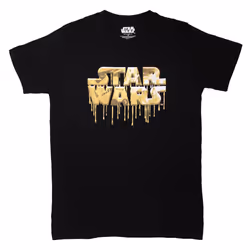 Star Wars Gold Drip Logo T Shirt - XL, Black