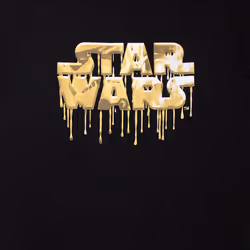 Star Wars Gold Drip Logo T Shirt - XL, Black