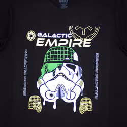 Star Wars Galactic Empire Melted Mask T Shirt - S, Black
