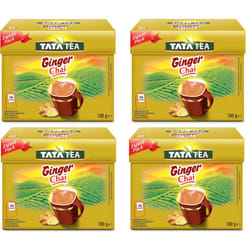 Tata Tea Quick Chai 220g - Blend Of Tea Leaves - Ginger, Pack of 4