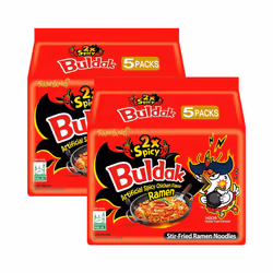 Samyang 2X Spicy Noodle (140 x 5)Gram-Korean Ramen - Pack of 2