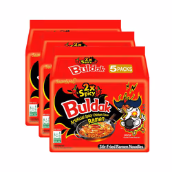 Samyang 2X Spicy Noodle (140 x 5)Gram-Korean Ramen - Pack of 3