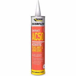 Everbuild AC50 High Strength Acoustic Sealant & Adhesive - 380ml - White       AC50C4 (Pack of 6)