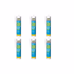 Everbuild Everflex 500 Bath and Sanitary Silicone Silicone Sealant, Manhattan Grey, 295 ml 500GREY (Pack of 6)
