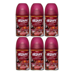 6 X AIRPURE Air-O-Matic Air Freshener Refill, 250ml Mulled Wine