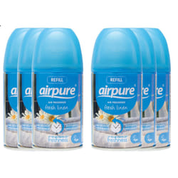 6 x Airpure Automatic Spray Refills 250ML Fresh Linen Blue