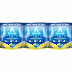 Astonish All in 1 Dishwasher Tablets Lemon Scent, 100 Tablets (Pack of 3)