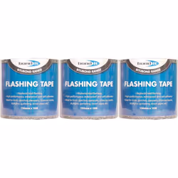 Bond It Flashing Tape 150mm x 10Metres, Black, BDF004 (Pack of 3)