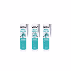 Bond It Multi-Mate GP Multi Purpose Silicone Sealant EU3 Grey  BDMGR (Pack of 3)