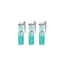Bond It Multi-Mate GP Multi Purpose Silicone Sealant EU3 Grey  BDMGR (Pack of 3)