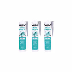 Bond It Multi-Mate GP Multi Purpose Silicone Sealant EU3 Grey  BDMGR (Pack of 3)