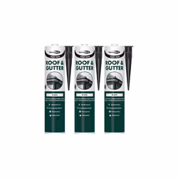 Bond It Roof-Mate, Roof and Gutter Sealant, Black, 310ml (Pack of 3)
