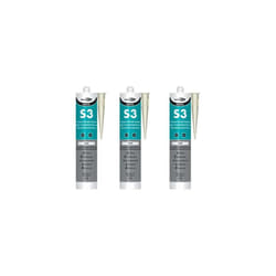 Bond it S3 Ivory High Performance Sanitary Grade Silicone Sealant, 310ml (Pack of 3)