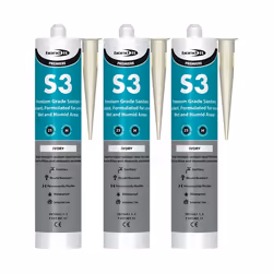 Bond it S3 Ivory High Performance Sanitary Grade Silicone Sealant, 310ml (Pack of 3)
