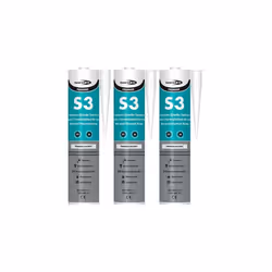 Bond It S3 Sanitary Silicone Sealant EU3 White, 310ml  BDS3WH (Pack of 3)