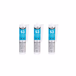 Bond It S3 Sanitary Silicone Sealant EU3 White, 310ml  BDS3WH (Pack of 3)