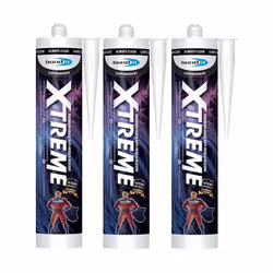 Bond It Xtreme White Anti-Mould Silicone Sealant EU3 Cartridge 310ml BDSANXWH (Pack of 3)