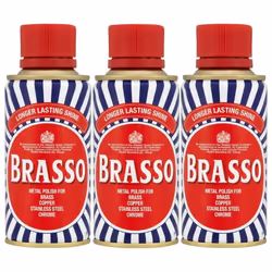 Brasso Metal Polish Liquid For Brass Copper Chrome, 175ml (Pack of 3)