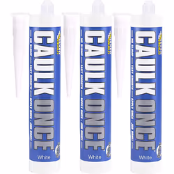 Everbuild Caulk Once Premium Quality Acrylic Caulk, White, 295 ml     CLKONCEWE3 (Pack of 3)