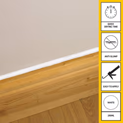 Everbuild Caulk Once Premium Quality Acrylic Caulk, White, 380 ml(CLKONCEWE4)  n (Pack of 3)