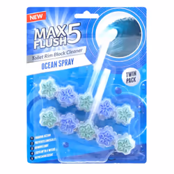 Max Flush 5 Ocean Spray Toilet Rim Block Cleaner (Twin Pack) (Pack of 3)