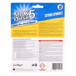 Max Flush Citrus Sparkle Toilet Rim Block Cleaner (Twin Pack) (Pack of 3)