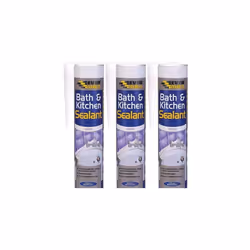 Everbuild Bath and Kitchen Acrylic Sealant, White, 290 ml BATH (Pack of 3)