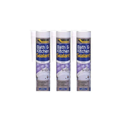 Everbuild Bath and Kitchen Acrylic Sealant, White, 290 ml BATH (Pack of 3)