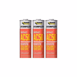Everbuild AC50 High Strength Acoustic Sealant & Adhesive - 380ml - White AC50C4 (Pack of 3)