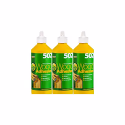 Everbuild 502 All Purpose Weatherproof Wood Adhesive Bottle 500 ml  WOOD05 (Pack of 3)