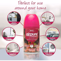 Airpure Air-O-Matic Air Freshener Refill, 250ml  Sparkling Berry (Pack of 12)
