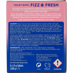 Astonish Toilet Bowl Fizz & Fresh Tabs Pink Peony Fresh, 8 Tablets (Pack of 12)