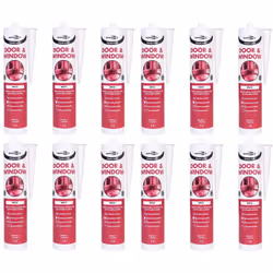 Bond it Frame Mate Door & Window Silicone Sealant White EU3, 310ml  BDFMWH (Pack of 12)