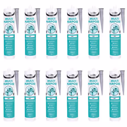 Bond It Multi-Mate GP Multi Purpose Silicone Sealant EU3 Grey  BDMGR (Pack of 12)