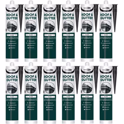 Bond It Roof-Mate, Roof and Gutter Sealant, Black, 310ml (Pack of 12)