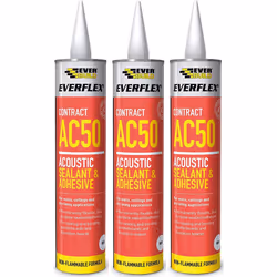 Everbuild AC50 High Strength Acoustic Sealant & Adhesive - 380ml - White       AC50C4 (Pack of 12)